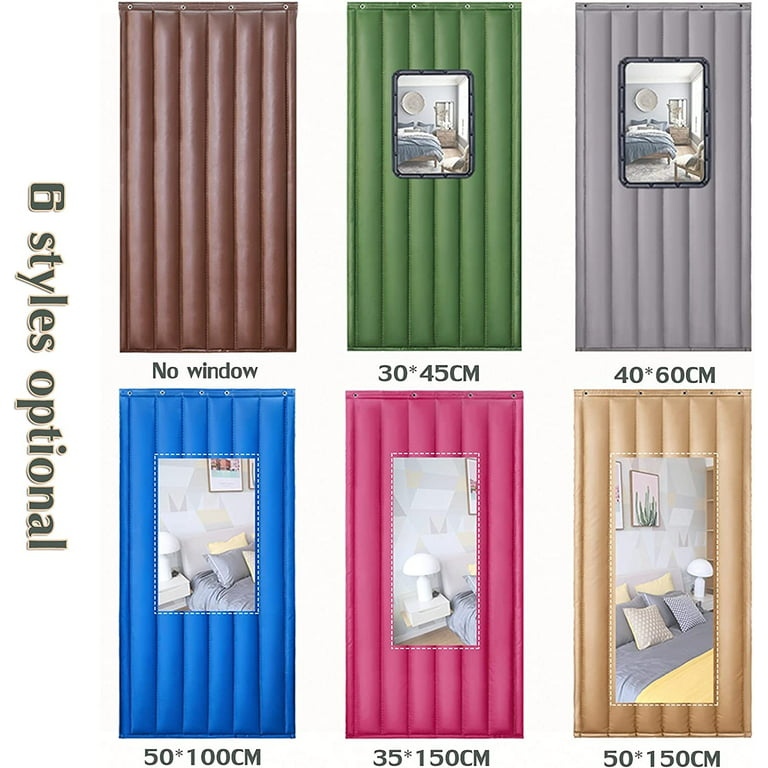 Sound Proof Door Blanket, Thermal-Insulated-Door-Curtain-Winter-Doorway,  Rollable Temporary Door Insulation Cover, 55.1X86.6 35.4X78.7  39.3X90.5 47.2X82.6 (Color : Blue, Size : W29.5inxH90.5 