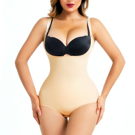 

Eleady Women Bodysuit Shapewear Tummy Control Tops Padded Butt Lifter Hip Enhancer Jumpsuit Shaper(Beige XX-Large)