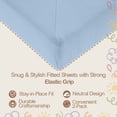 thumbnail image 3 of Mère & Moi: Muslin Fitted Crib Sheets: 2 Pack - Light Blue & Cream - 28x52", 100% Cotton, OEKO-TEX, Soft & Breathable, Baby & Toddler Mattress Bedding, 3 of 10