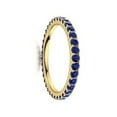 thumbnail image 2 of Blue Sapphire Round 2 mm Full Eternity Delicate Band Ring 925 Sterling Silver Yellow Gold Plated Gemstone Jewelry For Women Gift By KIRAN FINE JEWELS, 2 of 5