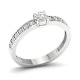 thumbnail image 2 of CARATS FOR YOU 1/5 cttw White Natural Diamond In 14K White Gold Solitaire with Accents Women Ring (0.2 Carat , I2-I3 Clarity, I-J Color) Ring Size-6.5, 2 of 6