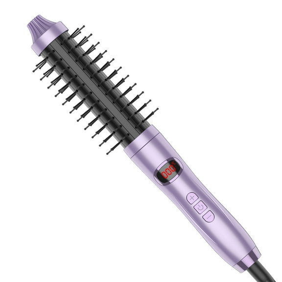 Volumizing Hot Brush Styler, 3-in-1 Ceramic Curling & Straightening Iron Comb, Thermal Styling Tool with LCD Display for Frizz-Free Curls, Waves, and Sleek Hair