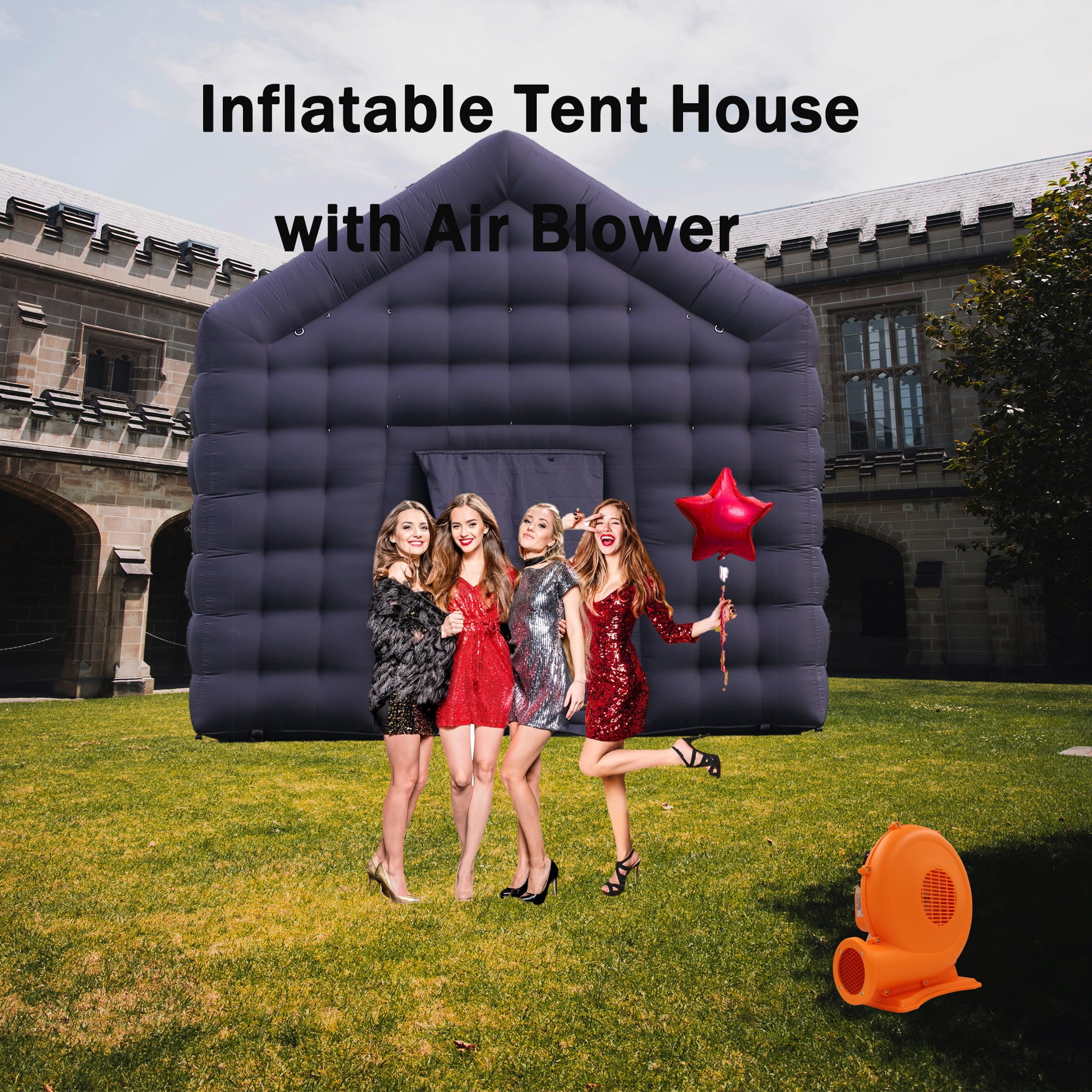 SAYOK 18x15x15 Ft Inflatable DiscoTent Portable Backyard Party Cube Nightclub Tent with Disco Light for Wedding Family Celebration