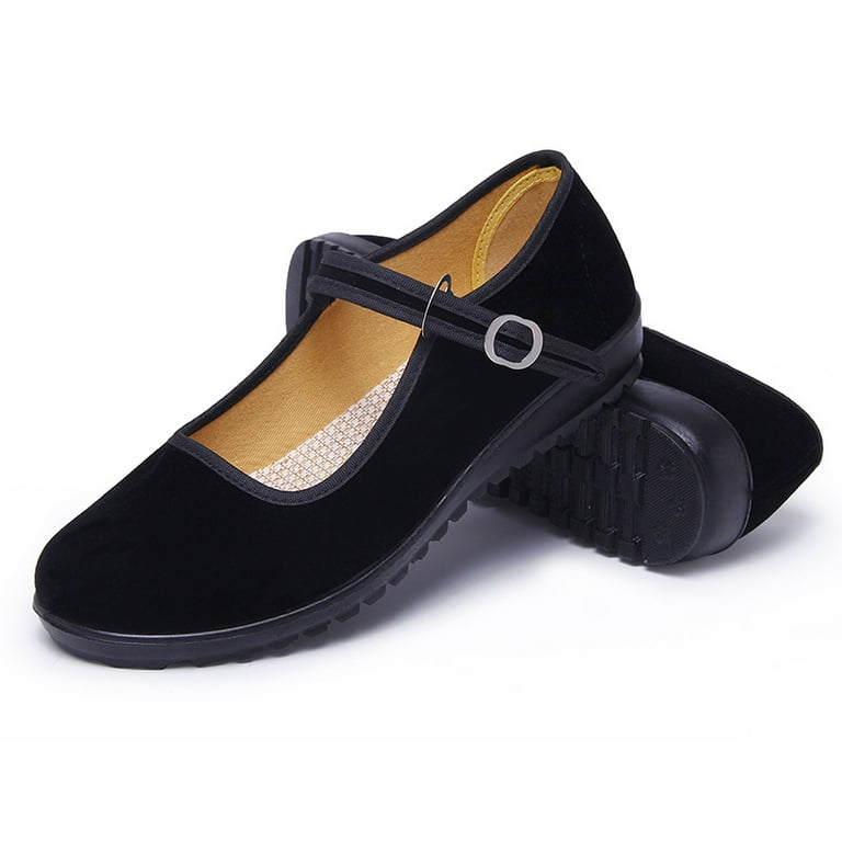 Black cloth sales mary jane shoes
