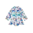 thumbnail image 2 of Musuos Kids Girls Summer Swimwear 1-6Years Long Sleeve High Neck Zip Up Floral Bathing Suit Beachwear, 2 of 9