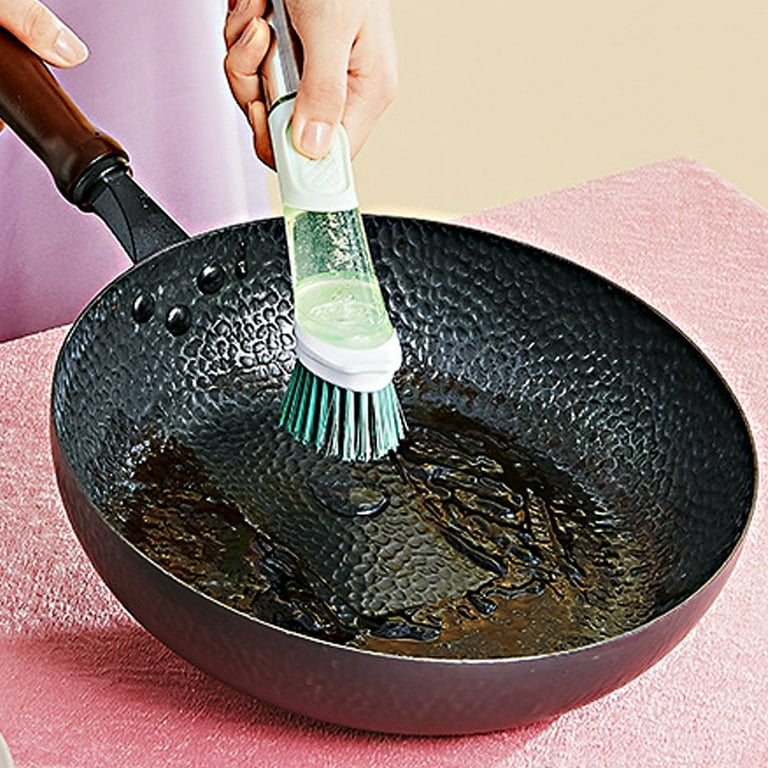 Soap Dispensing Dish Brush Dish Washing Brush Pot Cleaning Sponge