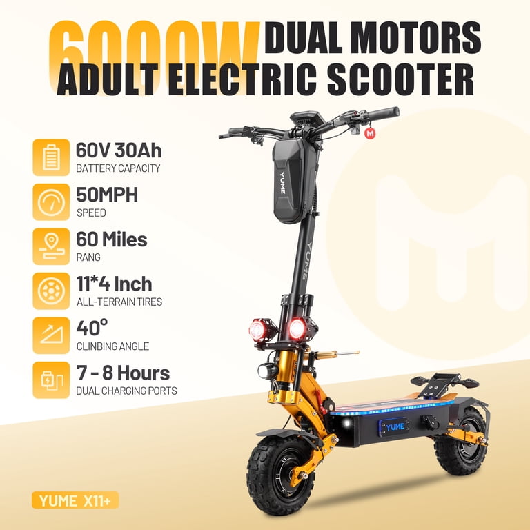 yume Amazon.com: M YUME SCOOTER Raptor2 6000W Motor Scooter, 54MPH 60V