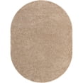 thumbnail image 1 of Unique Loom Everyday Shag Plush Area Rug 8' x 10' Oval in Taupe, 1 of 2