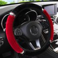 thumbnail image 1 of CARTTOU Fashion Plush Rhinestone Steering Wheel Covers Universal Car Decoration Vehicle Ornament, 1 of 7