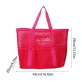thumbnail image 3 of Mesh Tote Bag With Handles, Large Capacity Toy Storage With Breathable Mesh, for Beach and Pool Days, Hot Pink, 3 of 6