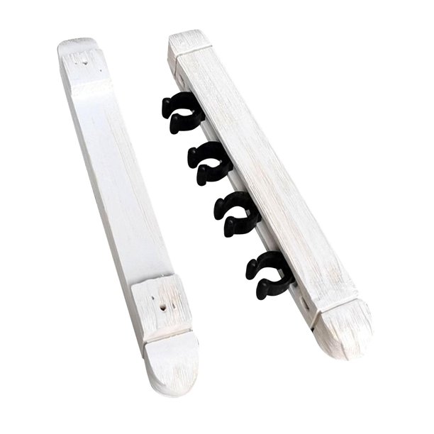 2 Piezas, 4 Cue Rack, Varillas de Mesa Montadas en La Pared, Accesorios de Clip, Soporte de Madera, Clips para Tacos, Organizador de Varillas, Soporte Blanco shamjiam Soporte para taco de billar