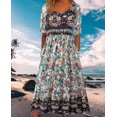 thumbnail image 5 of Vestido Medlor para mujer con estampado floral bohemio maxi Summer 2025 Plus, 5 of 5