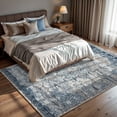 thumbnail image 4 of GLN Rugs Kumbet - Indoor, Machine Washable Area Rug 9'5"x12' Turkish Blue Home Carpet, 4 of 8