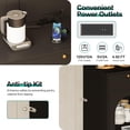 thumbnail image 5 of 71" Kitchen Pantry Storage Cabinet with Lights and Charging Station, Tall Hutch Cabinet with Storage and Microwave Shelf for Dining Room, Black, 5 of 7