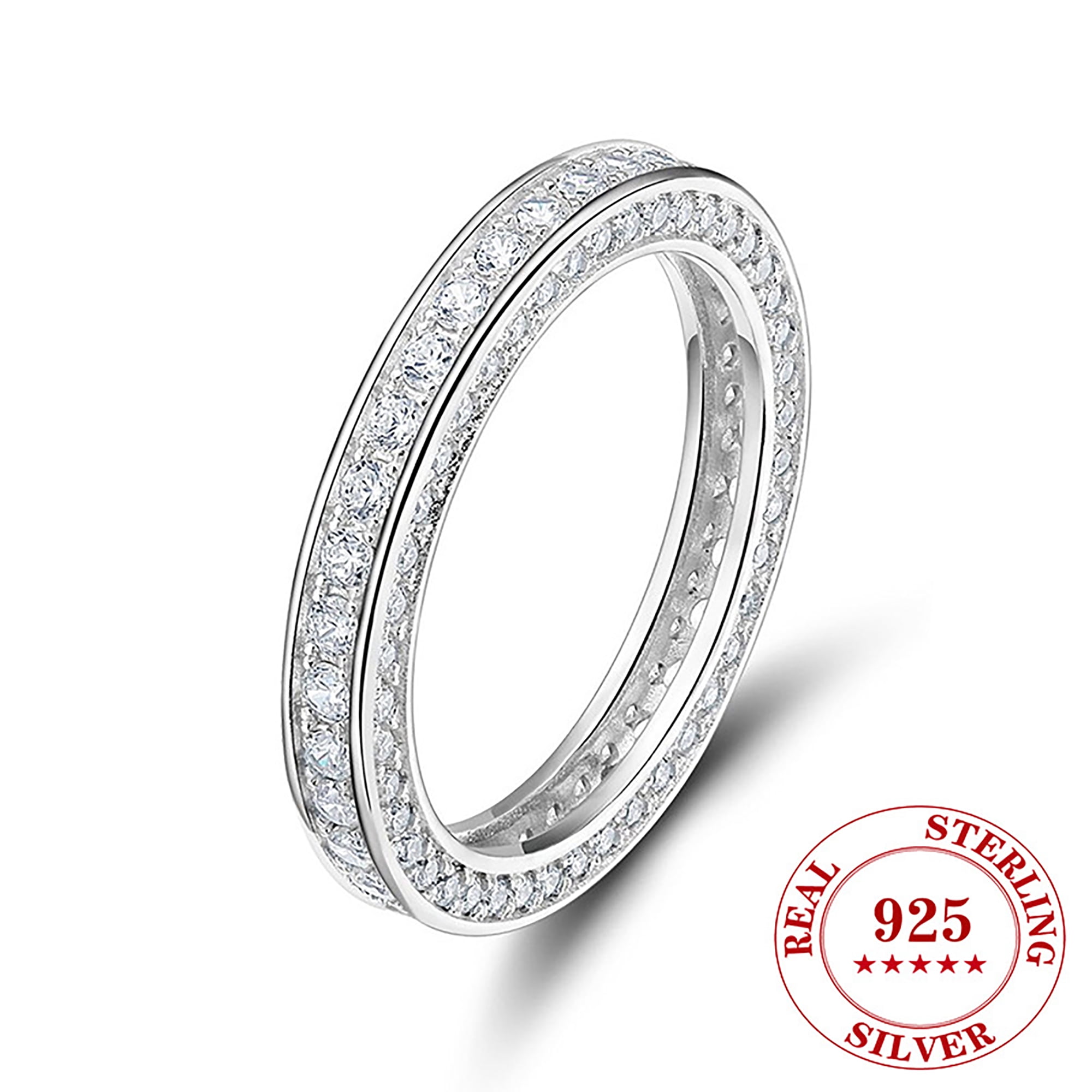 Bague Créative Femme – Cubique Zircon – Plaqué Argent – Taille 6 à 10 – Bijoux Mariage