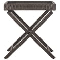 thumbnail image 4 of SAFAVIEH Bardia Outdoor Patio Wicker Folding Tray Table, Brown, 4 of 7