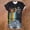 Black, variant on Womens Shirts Retro Hippie Print Crew Neck Summer Tshirts Shirts for Women Black L