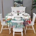 thumbnail image 2 of Round Tablecloth Summer Palm Tree (2) Table Cloth Water Resistant Fabric Oil-Proof Wrinkle Free Soft Table Covers for Dining Kitchen Parties Washable Tabletop Cover 60x60 Inch, 2 of 6