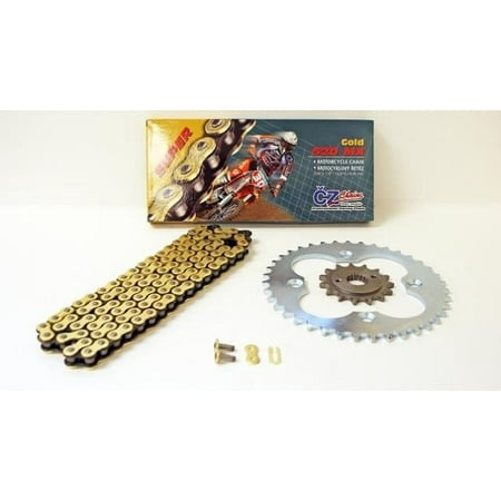 2005-2008 Honda 400EX TRX400EX Gold MX CZ Chain & Silver Sprocket 14/39 (Best Sprocket Setup For 400ex)