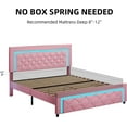 thumbnail image 6 of 4 EVER WINNER Full Size LED Bed Frame with Headboard，Upholstered Platform Bed Frame with LED Lights，Diamond Tufted Headboard and Footboard，Pink, 6 of 7