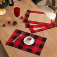 thumbnail image 4 of YOHAVEN Christmas Plaid Placemats Cotton Linen Table Mats, Vintage Long Table Runner for Holiday Dining Wedding Party Centerpiece Kitchen Decor, 4 of 7