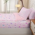 thumbnail image 5 of Manfei Minimalist Stars Zipper Queen Comforter Set with Fitted Sheet and 2 Pillowcases,Cute Cartoon Heart Zipper Bedding Set,White Pink,Pink Reversible,4pcs, 5 of 8