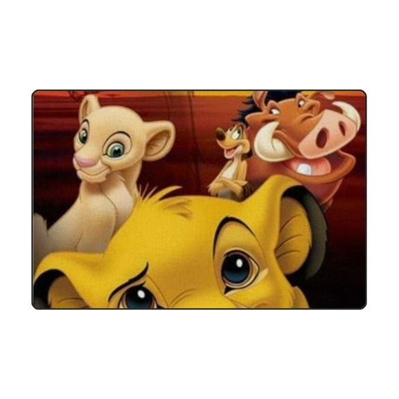 The Lion King 15.7*23.6IN Home Decor Rugs Non-Skid Indoor Carpet, Durable Crystal Velvet Living Room Sofa Floor Mat