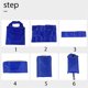 thumbnail image 5 of 1/5/10/50 piezas Bolsa de compras Oxford Color sólido Ecológica Plegable Reutilizable Portátil Bolso de hombro para Viajes Comestibles 36x48cm, 5 of 5