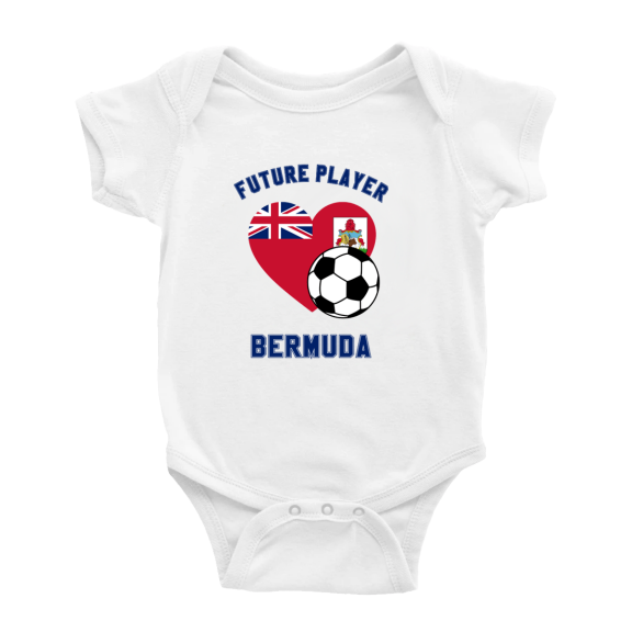 Future Soccer Player Bermuda Soccer Fan Cute Baby Jumpsuits Newborn Clothes (White, 12-18 Months)