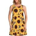 thumbnail image 1 of Balery Artistic Zebra Print Sunflower Vestidos de verano para mujer con estampado: vestido holgado sin mangas, vestido playero informal y cómodo para días calurosos., 1 of 7