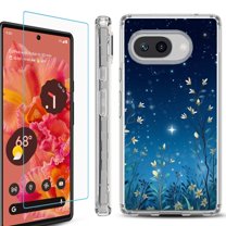 For Google Pixel 9a Phone Case Cover, Shockproof Bumper Case with Tempered Glass Screen Protector, by OneToughShield - Fanciful Night