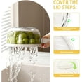 thumbnail image 2 of Fruit Washing Bowl with Strainer with 15 Pcs Food Storage Bags, 2 in 1 Fruit Drainer Container with Handle for Kitchen and Fridge, Colanders & Food Strainers with Lockable Lid, White, 2 of 7