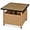 Natural, variant on LINJH Wicker Side Table with Umbrella Hole, Square PE Rattan Outdoor End Table for Patio, Garden, Poolside, Deck w/UV-Resistant Frame, Storage Space - Brown
