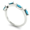 thumbnail image 2 of 0.4 ctw Wedding Band for Women - 18K White Gold Simulated Turquoise Stackable Eternity Ring, 2 of 6