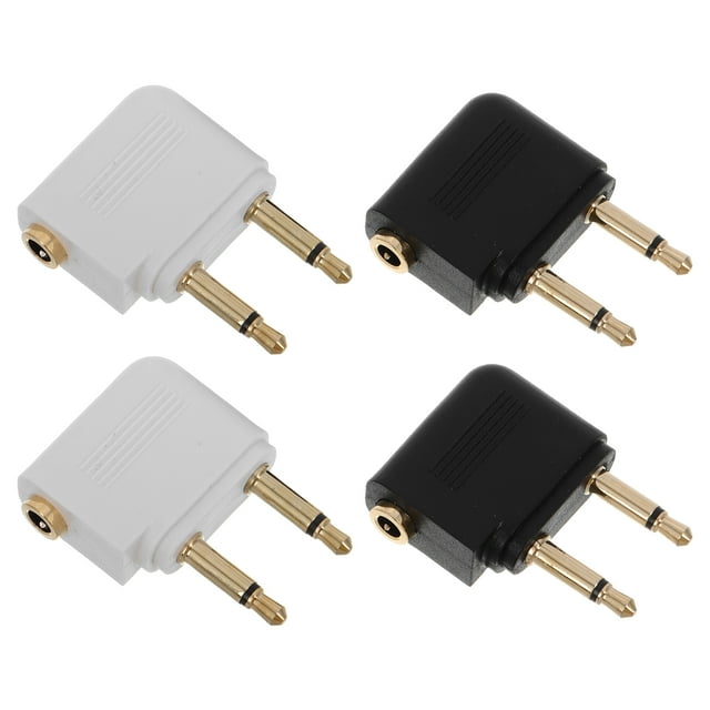Miangastore Airplane Headphone Adapter 4Pack Mono to Stereo Conversion Copper Gold Plated Airline Entertainment