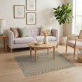 thumbnail image 3 of ODIKA 4'x6' Beige Geometric Border Striped Washable Area Rug Multi-Layer Frame Pattern with Corner Motifs Stain Resistant, Low Pile, Easy Care for Dorm Room, Small Living, 3 of 7