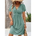 thumbnail image 3 of Vestido Acelit Fashion 2025 Summer Twist Front con cuello en V verde XL, 3 of 3