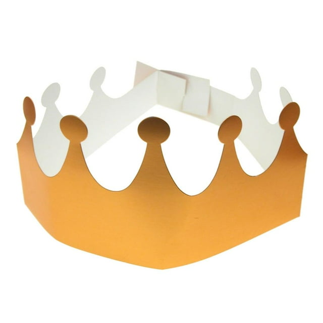 Gold Paper Crown Hat, 8-1/2-Inch, 5-Count - Walmart.com