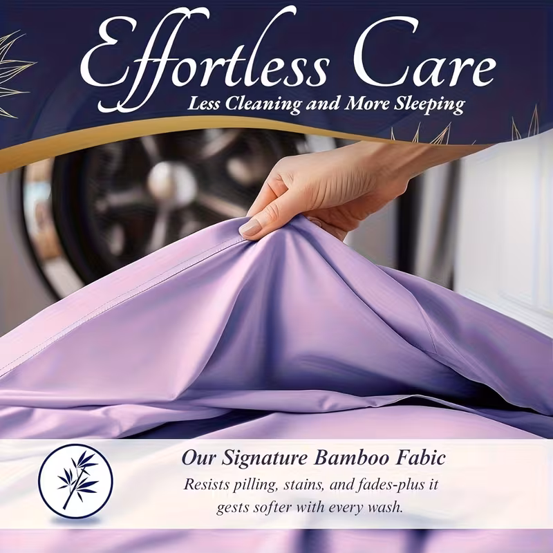 4-Piece Bamboo Bed Sheet Set - Cooling, Extra Deep Pocket, Breathable  -  Dark Grey (Full)