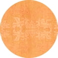 thumbnail image 1 of Ahgly Company Indoor Round Abstract Orange Modern Area Rugs, 4' Round, 1 of 4