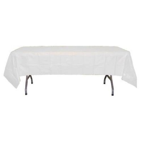 Sweet Online Deal Premium Plastic Table Cover Black & White Plaid Checker 54 x 108 Inch Rectangular Black 2 Pack Tablecloths