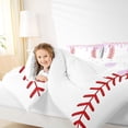 thumbnail image 5 of Erosebridal Light Purple Drippy Baseball Print Twin Bedding Sets, Sports Monogram Bedding Comforter Set for Kids Boys and Girls, Reversible 7pcs, 5 of 6