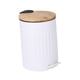 thumbnail image 3 of Cubo de basura con escalón, cesto de basura de cocina, 3L, práctico, impermeable, contenedor de basura para el hogar, para garaje, oficina, terraza Blanco, 3 of 9