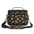 thumbnail image 2 of Sunflower and Moon Black Pattern Insulated Lunch Box for Women Men, Medium Leakproof Cooler Bag with Adjustable Strap, 10"x6.7"x8", 2 of 6