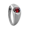 thumbnail image 2 of Mauli Jewels Engagement Rings for Men 0.76 Carat Mens Diamond And Oval Garnet Ring prong 10K White Gold, 2 of 3