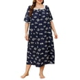 thumbnail image 1 of Vestido, Vestido de tumbona para mujer, camisones sueltos de talla grande Vintage, pijamas para desc Abody Aqua/Extragrande, 1 of 7