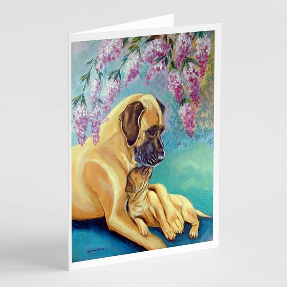 Great Dane and puppy Greeting Cards and Envelopes Pack of 8