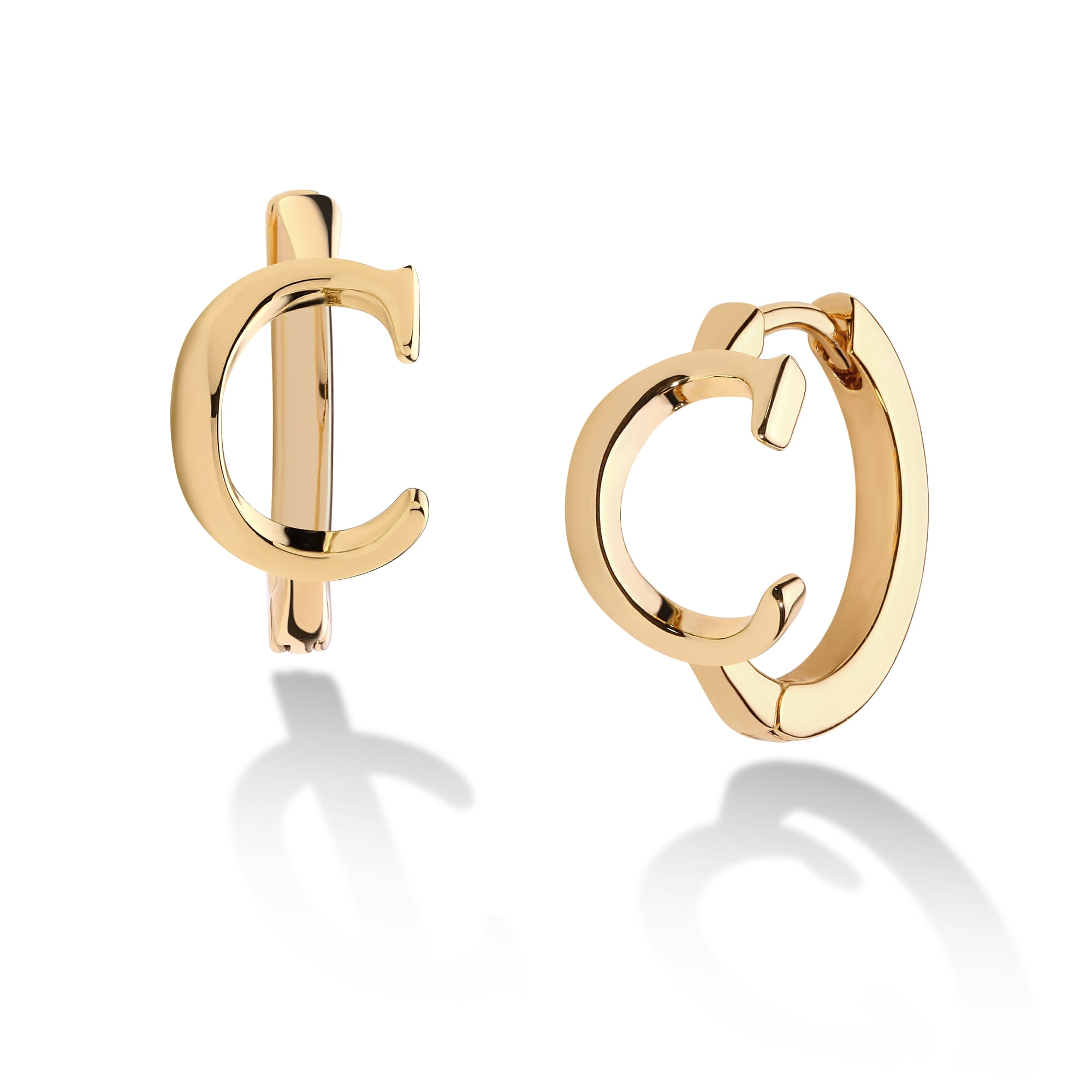 Wgoud Heart Initial Earrings for Women,14K Real Gold Plated Huggie Earrings，Heart Drops Alphabet Letters A To Z Hoop Earrings for Girl Jewelry Gifts 