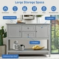 thumbnail image 4 of Costway Sideboard Buffet Table Wooden Console Table w/ Drawers & Cabinets Gray, 4 of 11