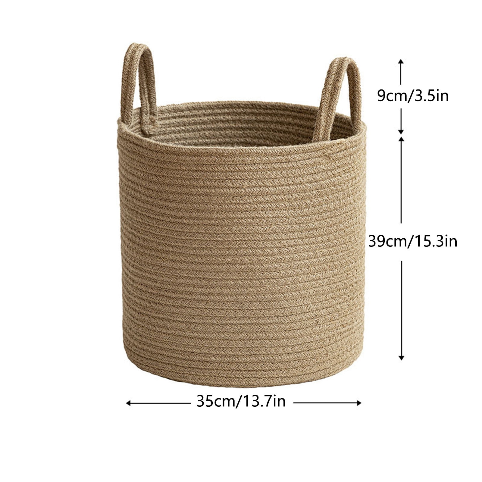 EARKITY Woven Baskets, Laundry Basket, Laundry Hamper, Wicker Laundry Basket, Cotton Rope Blanket Basket, Collapsible Basket With Handles for Blankets, Toys, Clothes, Shoes